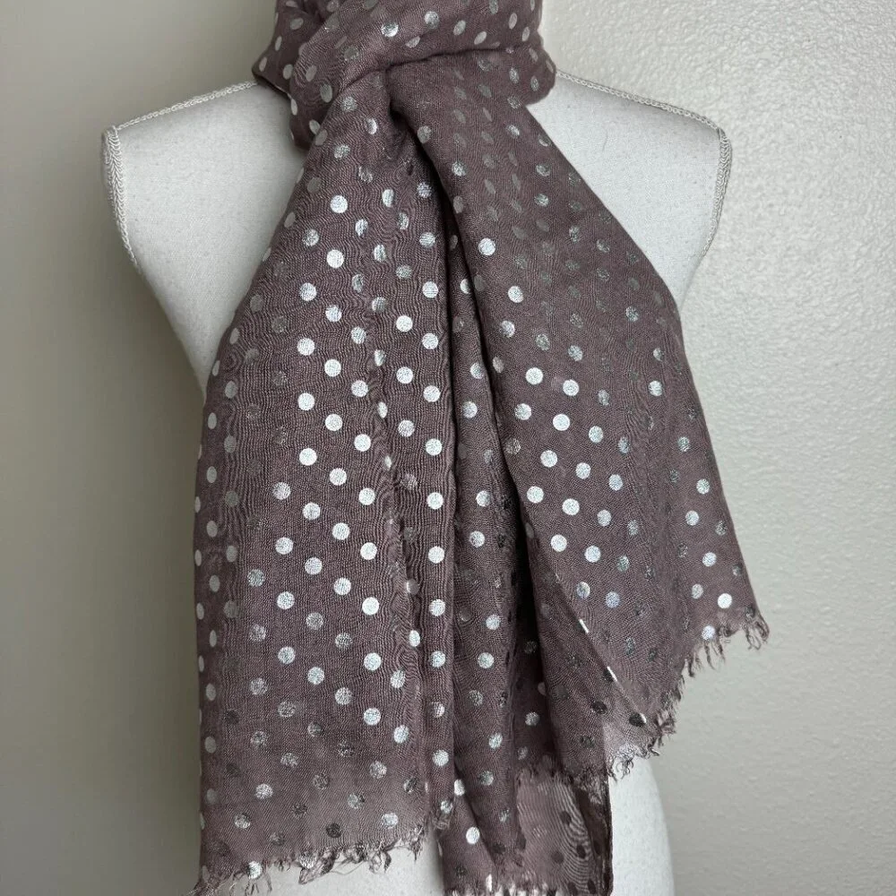 Scarf  COCOA  + Silver Polka Dot  28